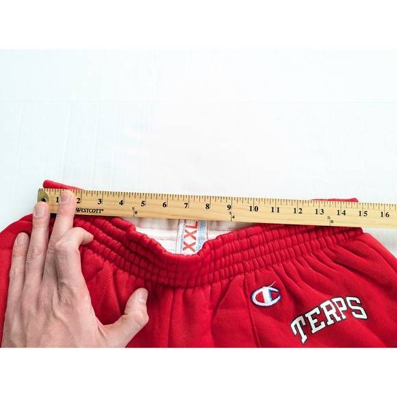 Mens XXL Vintage Champion Sweatpants Maryland Terps 80s Terps Red Double Lined - Picture 9 of 11